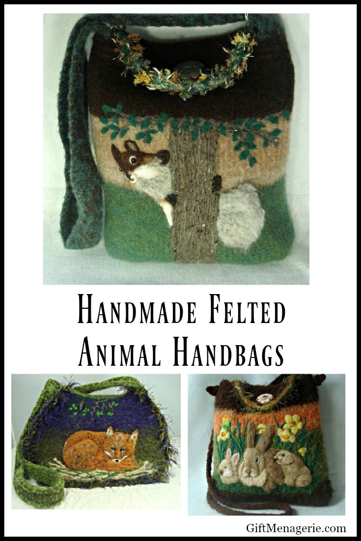 Handmade Felted Animal Purses