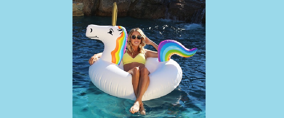 Unicorn Inflatable Raft Float for Swimming Pool, Lake, Rivers & Ocean