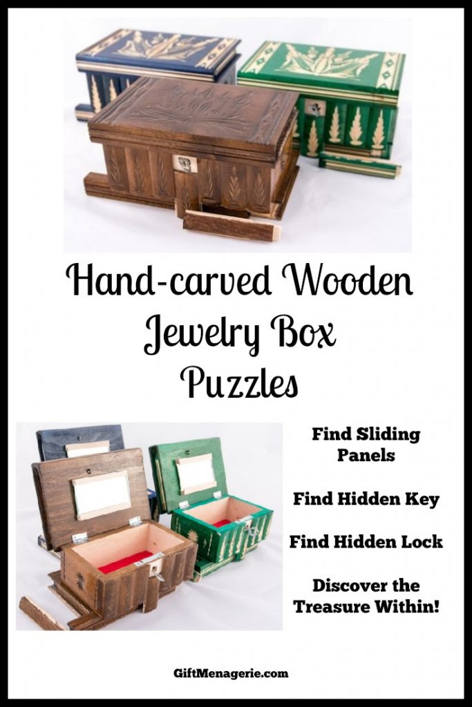 Handmade Hidden Compartment Puzzle Jewelry Box - Gift Menagerie